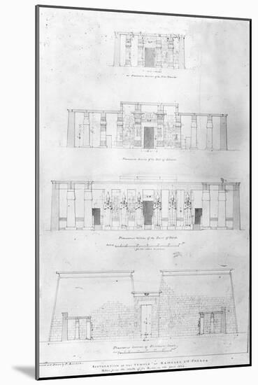 Restoration of the Temple of Ramases II at Thebes, Drawn and Measured by F. Avondale-Frederick Catherwood-Mounted Giclee Print