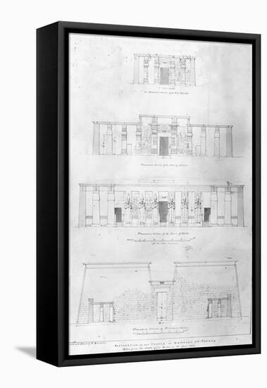 Restoration of the Temple of Ramases II at Thebes, Drawn and Measured by F. Avondale-Frederick Catherwood-Framed Stretched Canvas
