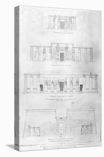 Restoration of the Temple of Ramases II at Thebes, Drawn and Measured by F. Avondale-Frederick Catherwood-Stretched Canvas