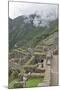 Restoration work at the Inca ruins of Machu Picchu, UNESCO World Heritage Site, Peru, South America-Julio Etchart-Mounted Photographic Print