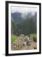 Restoration work at the Inca ruins of Machu Picchu, UNESCO World Heritage Site, Peru, South America-Julio Etchart-Framed Photographic Print