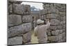 Restoration work at the Inca ruins of Machu Picchu, UNESCO World Heritage Site, Peru, South America-Julio Etchart-Mounted Photographic Print