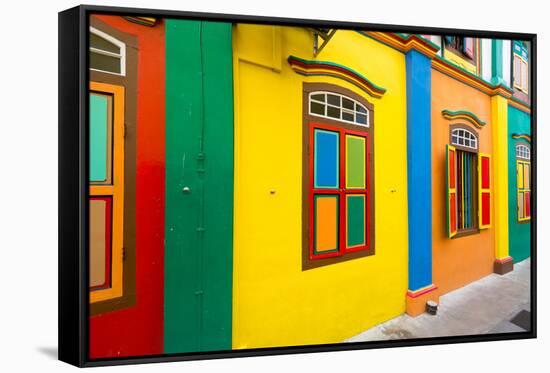 Restored Building in Little India, Singapore-null-Framed Stretched Canvas