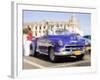 Restored Classic American Car Being Used As a Taxi For Tourists, Havana, Cuba-Lee Frost-Framed Photographic Print