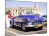 Restored Classic American Car Being Used As a Taxi For Tourists, Havana, Cuba-Lee Frost-Mounted Photographic Print
