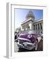 Restored Classic American Car Parked Outside the Capitilio, Havana, Cuba-Lee Frost-Framed Photographic Print