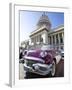 Restored Classic American Car Parked Outside the Capitilio, Havana, Cuba-Lee Frost-Framed Photographic Print