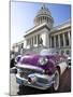 Restored Classic American Car Parked Outside the Capitilio, Havana, Cuba-Lee Frost-Mounted Photographic Print