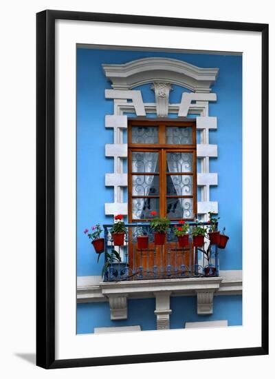 Restored Colonial Architecture, Apartment Window, Calle Venezuela, Quito, Ecuador-John Coletti-Framed Photographic Print