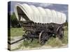 Restored Conestoga Wagon at Scotts Bluff National Monument on the Oregon Trail in Nebraska-null-Stretched Canvas