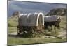 Restored Covered Wagons (Conestoga Wagon at Rear), at Scotts Bluff on the Oregon Trail in Nebraska-null-Mounted Photographic Print