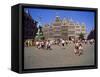 Restored Guildhouses, and the Brabo Fountain, Grote Markt, Antwerp, Belgium-Richard Ashworth-Framed Stretched Canvas