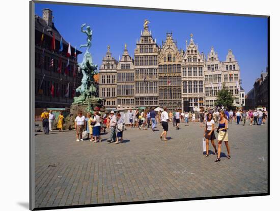 Restored Guildhouses, and the Brabo Fountain, Grote Markt, Antwerp, Belgium-Richard Ashworth-Mounted Photographic Print