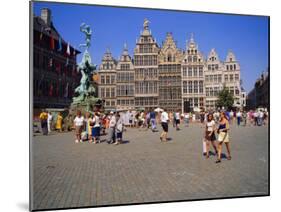 Restored Guildhouses, and the Brabo Fountain, Grote Markt, Antwerp, Belgium-Richard Ashworth-Mounted Photographic Print