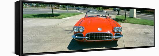 Restored Red 1959 Corvette, Front View, Portland, Oregon-null-Framed Stretched Canvas