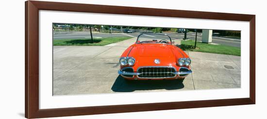 Restored Red 1959 Corvette, Front View, Portland, Oregon-null-Framed Photographic Print