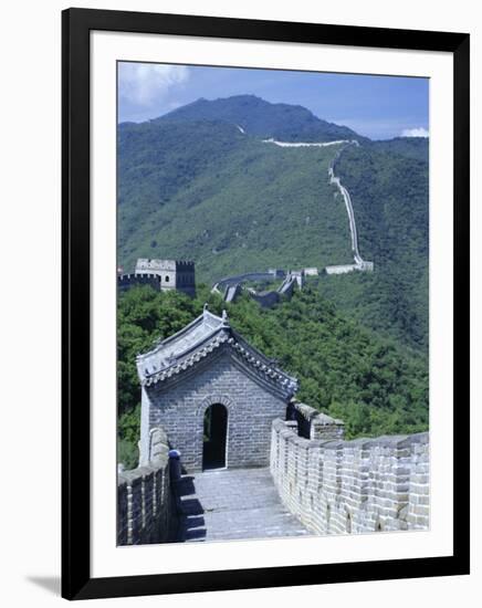 Restored Section with Watchtowers of the Great Wall, Northeast of Beijing, Mutianyu, China-Tony Waltham-Framed Photographic Print