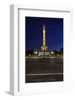 Restored Victory Column in the Evening, Street of the 17th of June, Berlin - Mitte, Germany-Axel Schmies-Framed Photographic Print