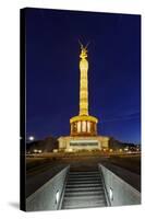 Restored Victory Column in the Evening, Street of the 17th of June, Berlin Mitte, Germany-Axel Schmies-Stretched Canvas