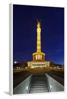 Restored Victory Column in the Evening, Street of the 17th of June, Berlin Mitte, Germany-Axel Schmies-Framed Photographic Print