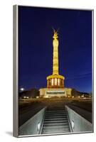 Restored Victory Column in the Evening, Street of the 17th of June, Berlin Mitte, Germany-Axel Schmies-Framed Photographic Print