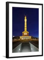 Restored Victory Column in the Evening, Street of the 17th of June, Berlin Mitte, Germany-Axel Schmies-Framed Photographic Print