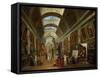 Restoring the Grande Galerie of the Louvre, 1796, on the Right, Robert Painting-Hubert Robert-Framed Stretched Canvas