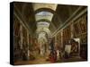 Restoring the Grande Galerie of the Louvre, 1796, on the Right, Robert Painting-Hubert Robert-Stretched Canvas