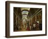 Restoring the Grande Galerie of the Louvre, 1796, on the Right, Robert Painting-Hubert Robert-Framed Premium Giclee Print