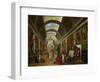 Restoring the Grande Galerie of the Louvre, 1796, on the Right, Robert Painting-Hubert Robert-Framed Premium Giclee Print