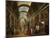 Restoring the Grande Galerie of the Louvre, 1796, on the Right, Robert Painting-Hubert Robert-Mounted Premium Giclee Print