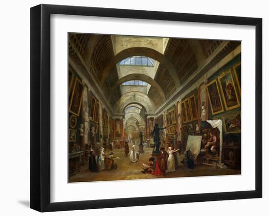 Restoring the Grande Galerie of the Louvre, 1796, on the Right, Robert Painting-Hubert Robert-Framed Giclee Print