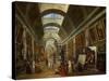 Restoring the Grande Galerie of the Louvre, 1796, on the Right, Robert Painting-Hubert Robert-Stretched Canvas