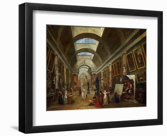 Restoring the Grande Galerie of the Louvre, 1796, on the Right, Robert Painting-Hubert Robert-Framed Giclee Print