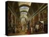 Restoring the Grande Galerie of the Louvre, 1796, on the Right, Robert Painting-Hubert Robert-Stretched Canvas