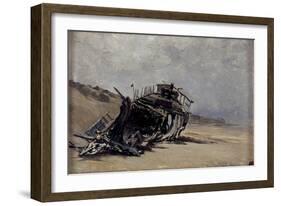 Restos de un naufragio (San Juan de Luz), ca. 1882-Carlos de Haes-Framed Giclee Print