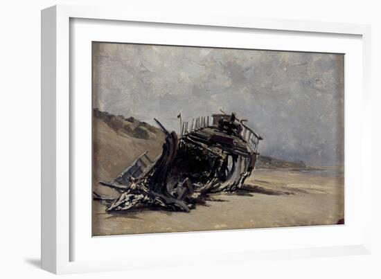 Restos de un naufragio (San Juan de Luz), ca. 1882-Carlos de Haes-Framed Giclee Print