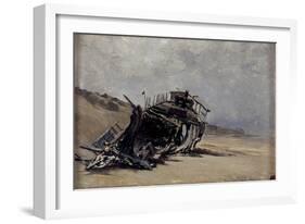 Restos de un naufragio (San Juan de Luz), ca. 1882-Carlos de Haes-Framed Giclee Print