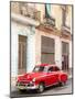 Restrored Red American Car Pakred Outside Faded Colonial Buildings, Havana, Cuba-Lee Frost-Mounted Photographic Print