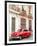 Restrored Red American Car Pakred Outside Faded Colonial Buildings, Havana, Cuba-Lee Frost-Framed Photographic Print