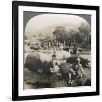 Result of a Morning's Hippopotamus Hunt on Mlembo River, Rhodesia, Africa, 1910-Keystone View Company-Framed Photographic Print