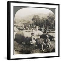 Result of a Morning's Hippopotamus Hunt on Mlembo River, Rhodesia, Africa, 1910-Keystone View Company-Framed Photographic Print