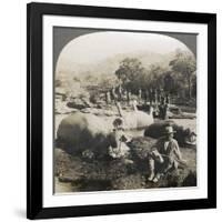 Result of a Morning's Hippopotamus Hunt on Mlembo River, Rhodesia, Africa, 1910-Keystone View Company-Framed Photographic Print