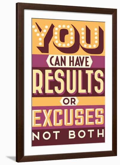 Results Not Excuses-Vintage Vector Studio-Framed Art Print