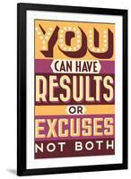 Results Not Excuses-Vintage Vector Studio-Framed Art Print