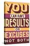 Results Not Excuses-Vintage Vector Studio-Stretched Canvas