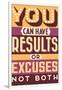 Results Not Excuses-Vintage Vector Studio-Framed Art Print