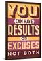 Results Not Excuses-Vintage Vector Studio-Framed Art Print