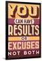 Results Not Excuses-Vintage Vector Studio-Framed Art Print