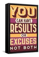 Results Not Excuses-Vintage Vector Studio-Framed Stretched Canvas